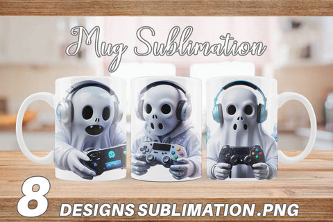Mug Wrap 3D Ghostly Gamer Sublimation artnoy 