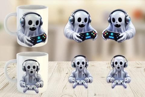 Mug Wrap 3D Ghostly Gamer Sublimation artnoy 