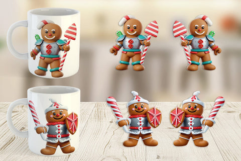 Mug Wrap 3D Gingerbread Knight Sublimation artnoy 