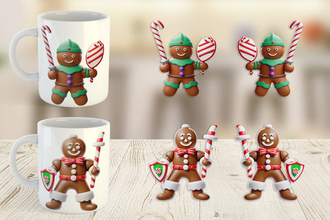 Mug Wrap 3D Gingerbread Knight Sublimation artnoy 