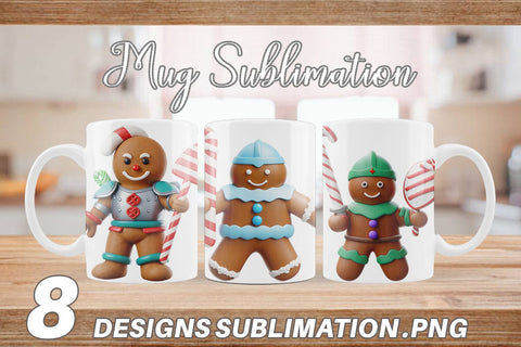 Mug Wrap 3D Gingerbread Knight Sublimation artnoy 