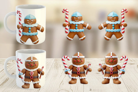 Mug Wrap 3D Gingerbread Knight Sublimation artnoy 