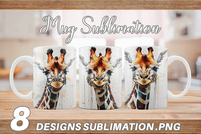 Mug Wrap 3D Giraffe Painting Sublimation artnoy 