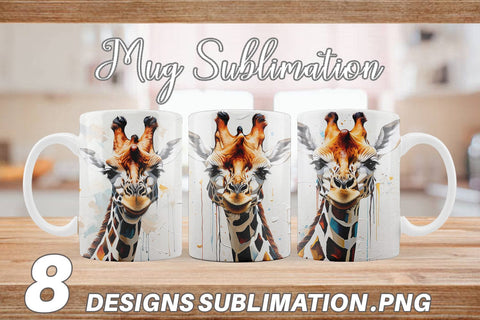 Mug Wrap 3D Giraffe Painting Sublimation artnoy 