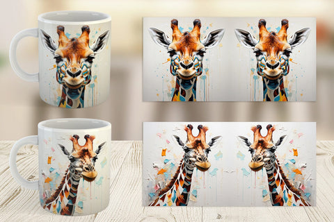 Mug Wrap 3D Giraffe Painting Sublimation artnoy 