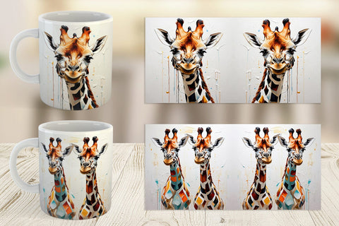 Mug Wrap 3D Giraffe Painting Sublimation artnoy 