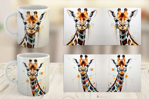Mug Wrap 3D Giraffe Painting Sublimation artnoy 