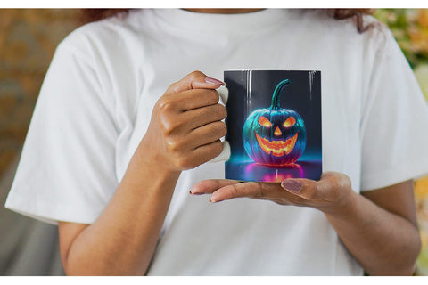 Mug Wrap 3D Glowing Jack O Lantern Sublimation artnoy 