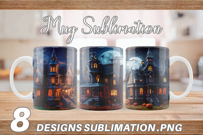 Mug Wrap 3D Haunted House Sublimation artnoy 