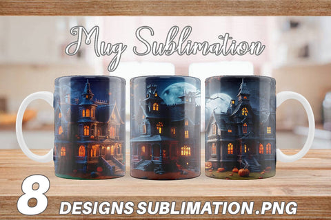 Mug Wrap 3D Haunted House Sublimation artnoy 