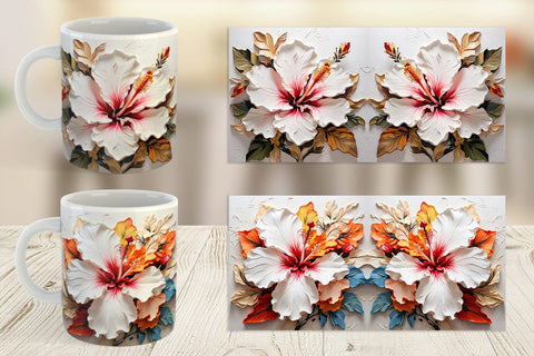 Mug Wrap 3D Hibiscus Flower Sublimation artnoy 