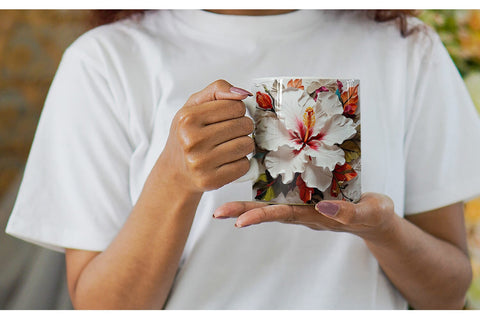 Mug Wrap 3D Hibiscus Flower Sublimation artnoy 