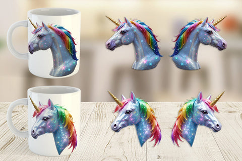 Mug Wrap 3D Holiday Unicorn Sublimation artnoy 