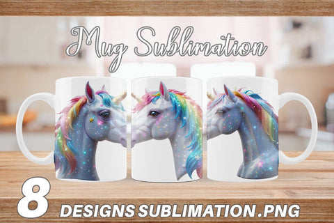 Mug Wrap 3D Holiday Unicorn Sublimation artnoy 
