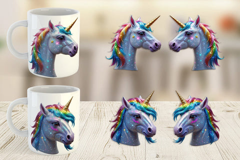 Mug Wrap 3D Holiday Unicorn Sublimation artnoy 
