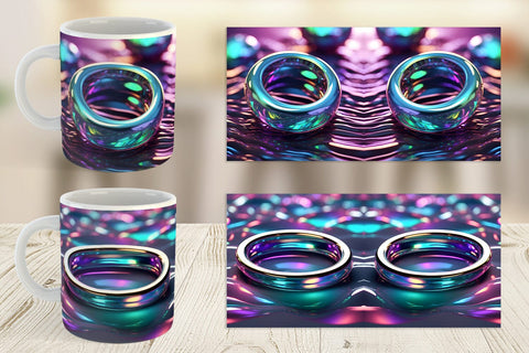 Mug Wrap 3D Holographic Shape Sublimation artnoy 