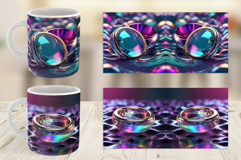 Mug Wrap 3D Holographic Shape Sublimation artnoy 
