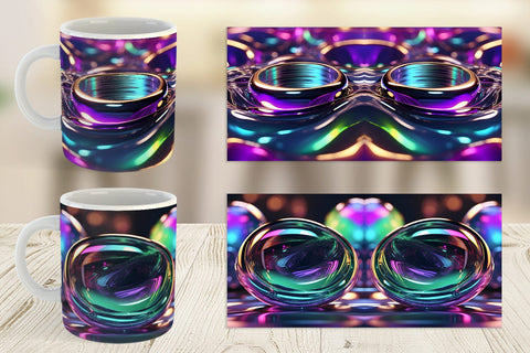 Mug Wrap 3D Holographic Shape Sublimation artnoy 