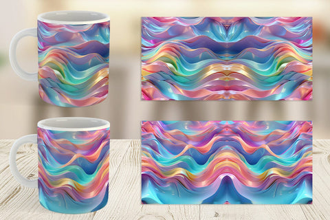 Mug Wrap 3D Holographic Wave Sublimation artnoy 