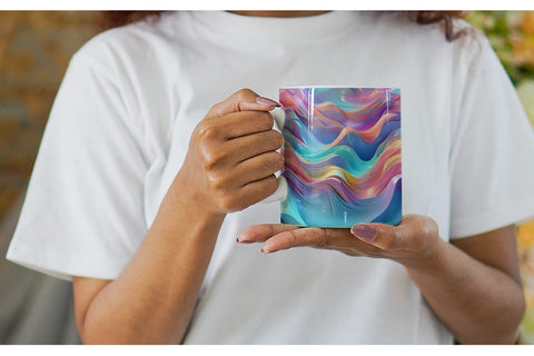 Mug Wrap 3D Holographic Wave Sublimation artnoy 
