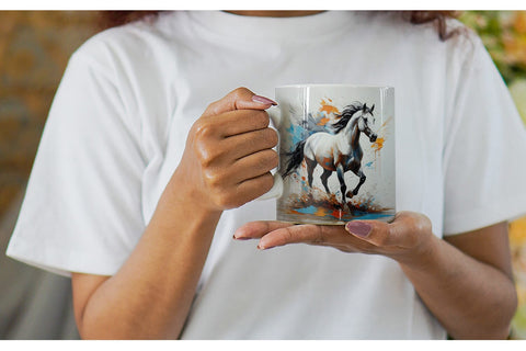 Mug Wrap 3D Horse Painting Sublimation artnoy 