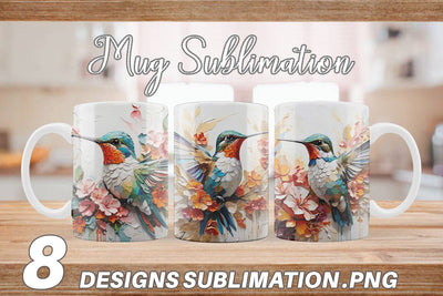 Mug Wrap 3D Hummingbird Painting Sublimation artnoy 