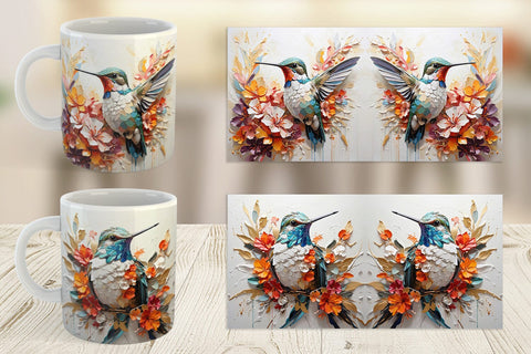 Mug Wrap 3D Hummingbird Painting Sublimation artnoy 
