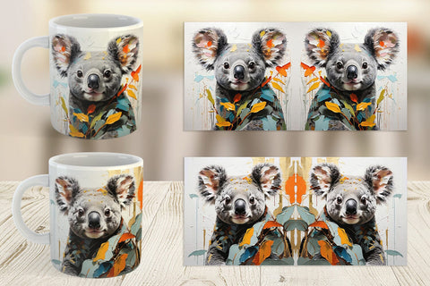 Mug Wrap 3D Koala Painting Sublimation artnoy 