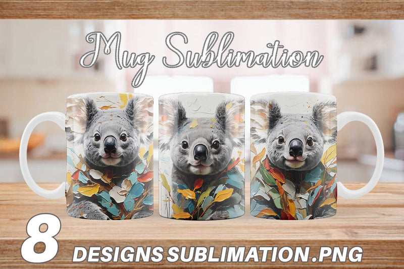 Mug Wrap 3D Koala Painting Sublimation artnoy 