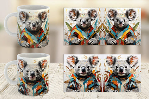 Mug Wrap 3D Koala Painting Sublimation artnoy 