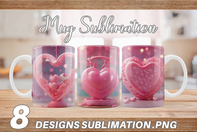 Mug Wrap 3D Love Valentine Sublimation artnoy 