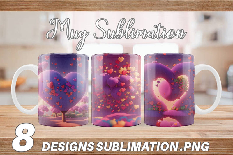 Mug Wrap 3D Love Vibrant Sublimation artnoy 