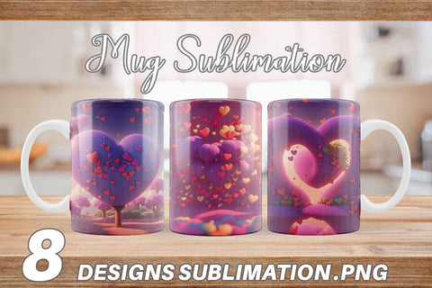 Mug Wrap 3D Love Vibrant Sublimation artnoy 