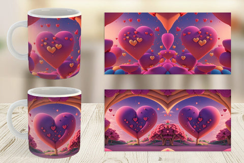 Mug Wrap 3D Love Vibrant Sublimation artnoy 