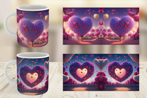 Mug Wrap 3D Love Vibrant Sublimation artnoy 