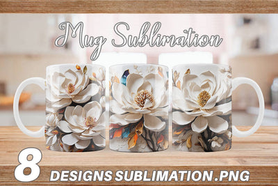 Mug Wrap 3D Magnolia Flower Sublimation artnoy 