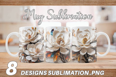 Mug Wrap 3D Magnolia Flower Sublimation artnoy 