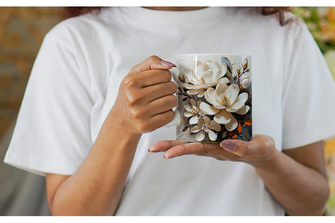Mug Wrap 3D Magnolia Flower Sublimation artnoy 
