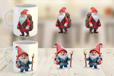 Mug Wrap 3D Nordic Gnome Sublimation artnoy 