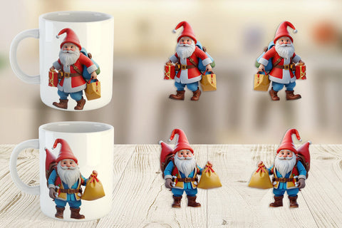Mug Wrap 3D Nordic Gnome Sublimation artnoy 