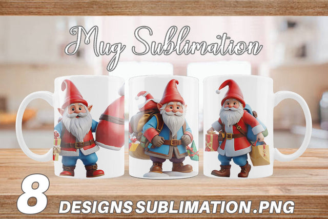 Mug Wrap 3D Nordic Gnome Sublimation artnoy 