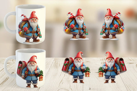 Mug Wrap 3D Nordic Gnome Sublimation artnoy 