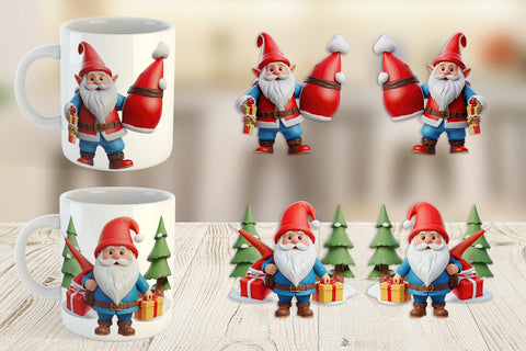 Mug Wrap 3D Nordic Gnome Sublimation artnoy 
