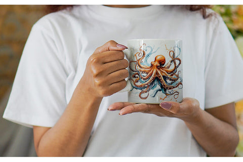 Mug Wrap 3D Octopus Painting Sublimation artnoy 