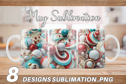 Mug Wrap 3D Orb Christmas Sublimation artnoy 