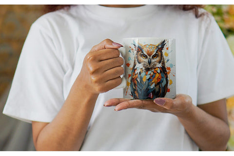 Mug Wrap 3D Owl Painting Sublimation artnoy 