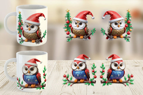 Mug Wrap 3D Owl Sublimation artnoy 