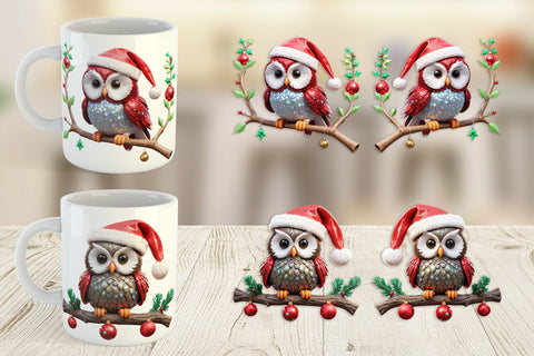 Mug Wrap 3D Owl Sublimation artnoy 