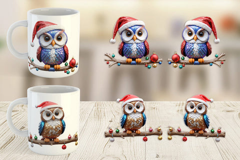 Mug Wrap 3D Owl Sublimation artnoy 