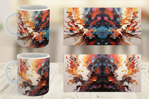 Mug Wrap 3D Paint Splashes Sublimation artnoy 